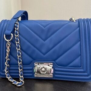 Badgley Mischka Cobalt Quilted Chain Crossbody
